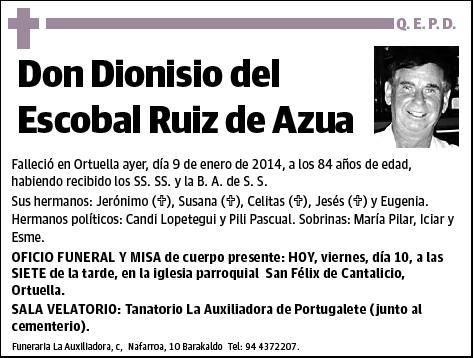 DEL ESCOBAL RUIZ DE AZUA,DIONISIO