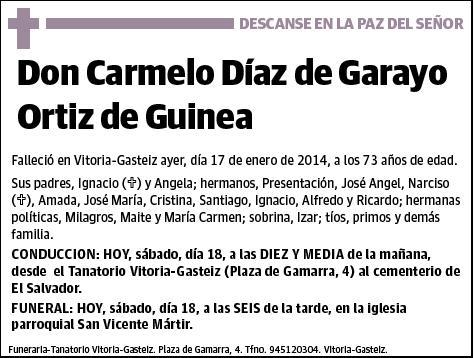 DIAZ DE GARAYO ORTIZ DE GUINEA,CARMELO