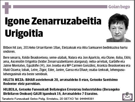 ZENARRUZABEITIA URIGOITIA,IGONE