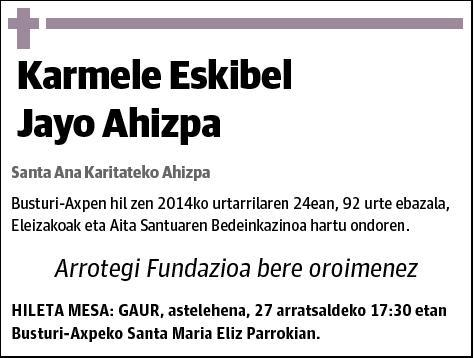 ESKIBEL JAYO,KARMELE