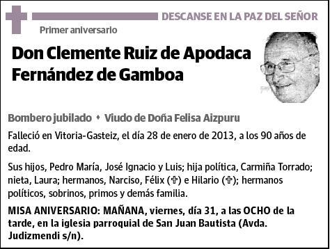 RUIZ DE APODACA FERNANDEZ DE GAMBOA,CLEMENTE