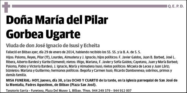 GORBEA UGARTE,MARIA DEL PILAR