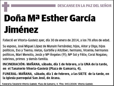 GARCIA JIMENEZ,Mª ESTHER