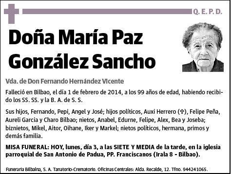 GONZALEZ SANCHO,MARIA PAZ