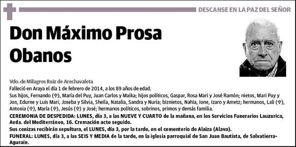 PROSA OBANOS,MAXIMO