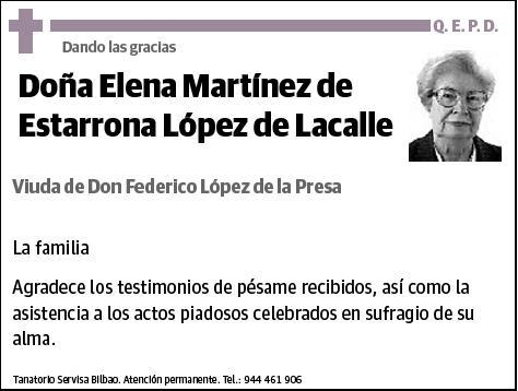 MARTINEZ DE ESTARRONA LOPEZ DE LA CALLE,ELENA