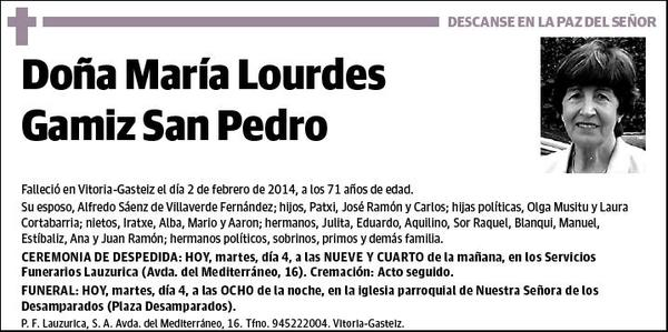 GAMIZ SAN PEDRO,MARIA LOURDES