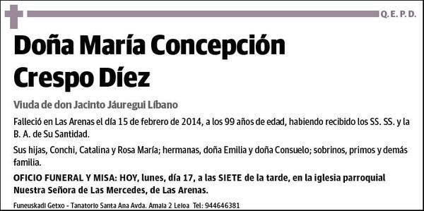 CRESPO DIEZ,MARIA CONCEPCION