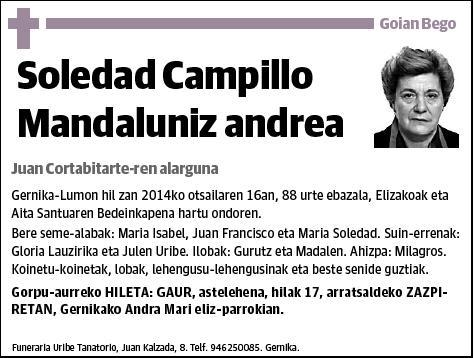 CAMPILLO MANDALUNIZ,SOLEDAD
