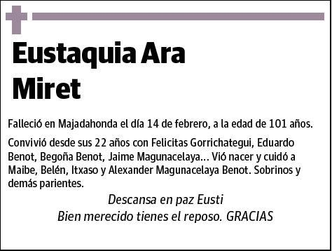 ARA MIRET,EUSTAQUIA
