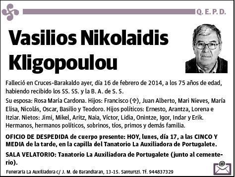 NIKOLAIDIS KLIGOPOULOU,VASILIOS