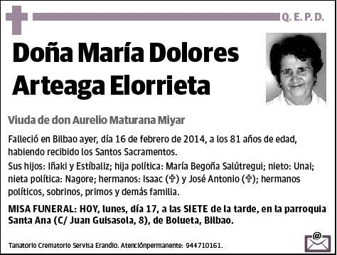 ARTEAGA ELORRIETA,MARIA DOLORES