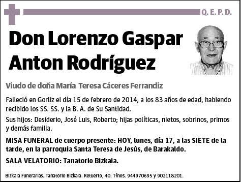 ANTON RODRIGUEZ,LORENZO GASPAR