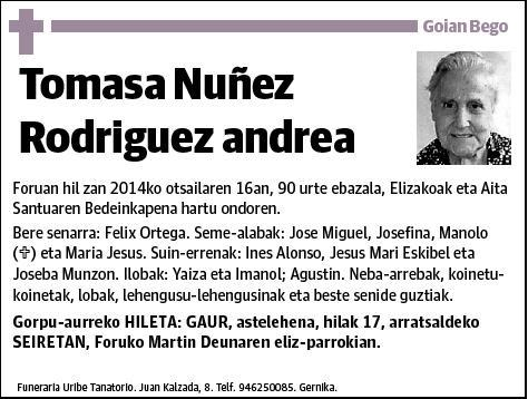 NUÑEZ RODRIGUEZ,TOMASA