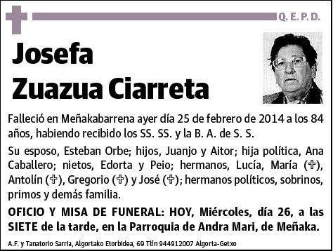 ZUAZUA CIARRETA,JOSEFA