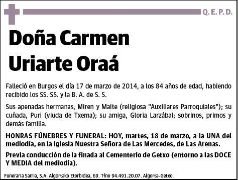 URIARTE ORAÁ,CARMEN