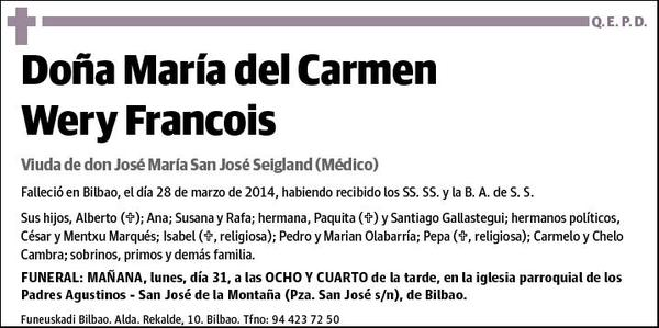 WERY FRANCOIS,MARIA DEL CARMEN