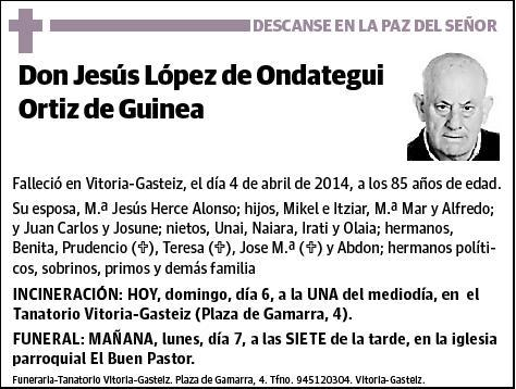 LOPEZ DE ONDATEGUI ORTIZ DE GUINEA,JESUS