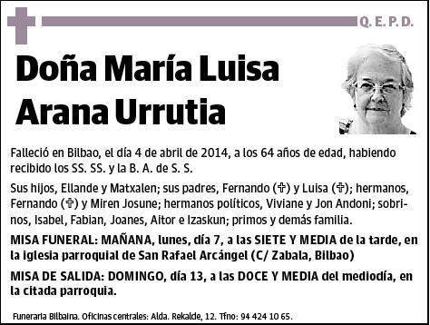 ARANA URRUTIA,MARIA LUISA