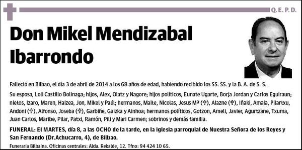 MENDIZABAL IBARRONDO,MIKEL