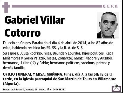 VILLAR COTORRO,GABRIEL