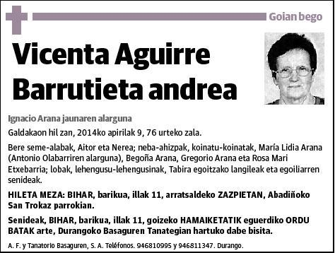 AGUIRRE BARRUTIETA,VICENTA