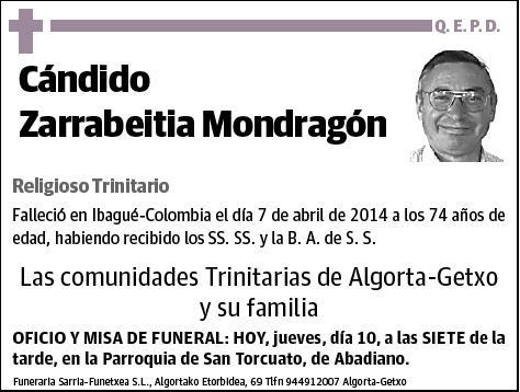ZARRABEITIA MONDRAGON,CANDIDO