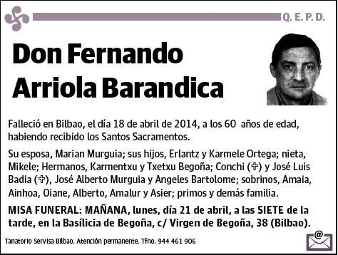 ARRIOLA BARANDICA,FERNANDO
