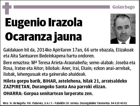 IRAZOLA OCARANZA,EUGENIO