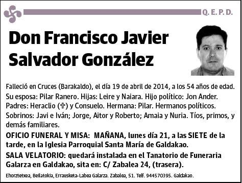 SALVADOR GONZALEZ,FRANCISCO JAVIER