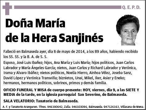 DE LA HERA SANJINES,MARIA