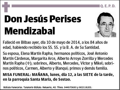 PERISES MENDIZABAL,JESUS