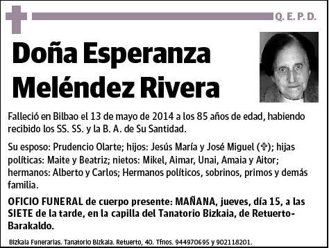 MELENDEZ RIVERA,ESPERANZA