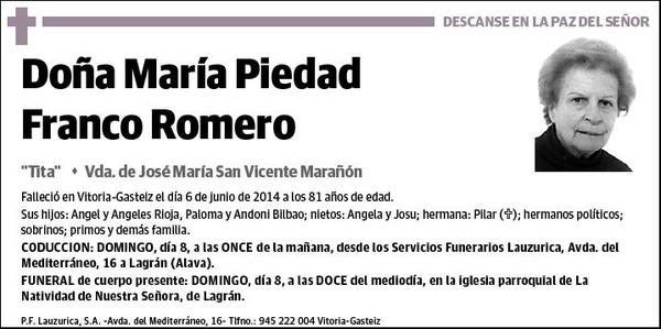 FRANCO ROMERO,MARIA PIEDAD