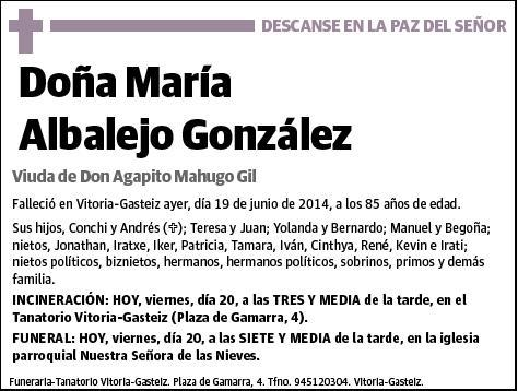 ALBALEJO GONZALEZ,MARIA