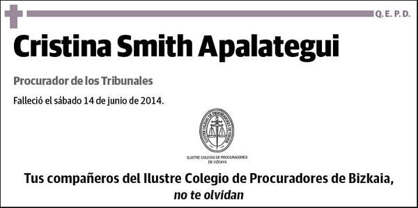 SMITH APALATEGUI,CRISTINA