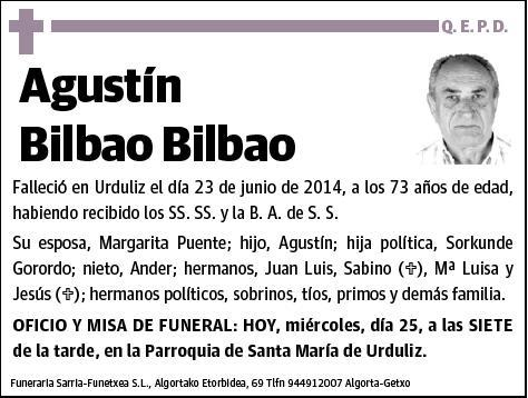 BILBAO BILBAO,AGUSTIN