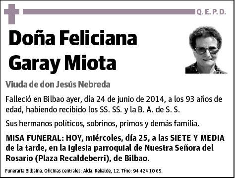 GARAY MIOTA,FELICIANA
