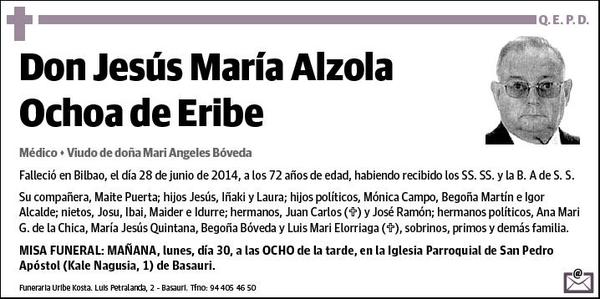 ALZOLA OCHOA DE ERIBE,JESUS MARIA