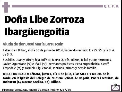 ZORROZA IBARGÜENGOITIA,LIBE