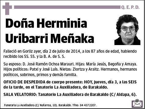 URIBARRI MEÑAKA,HERMINIA