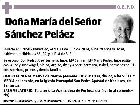 SANCHEZ PELAEZ,MARIA DEL SEÑOR