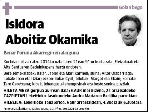 ABOITIZ OKAMIKA,ISIDORA