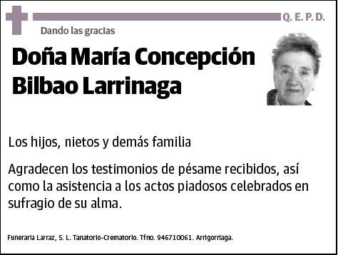 BILBAO LARRINAGA,MARIA CONCEPCION