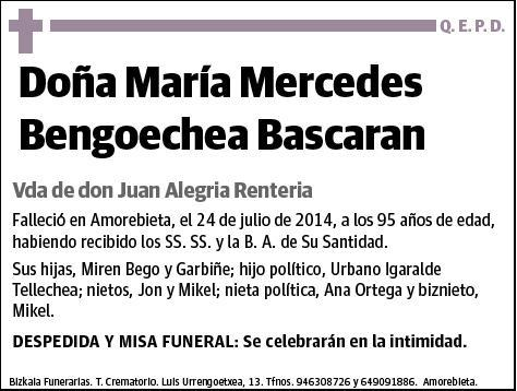BENGOECHEA BASCARAN,MARIA MERCEDES