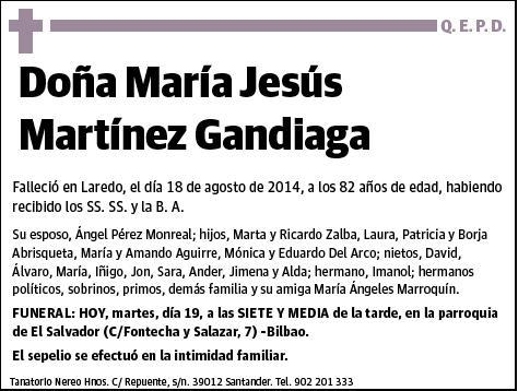 MARTINEZ GANDIAGA,MARIA JESUS