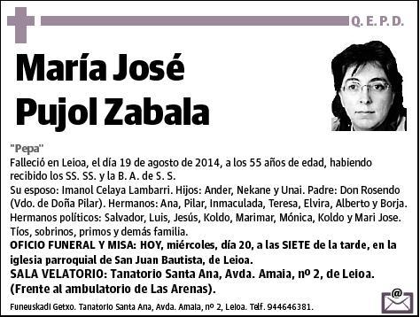 PUJOL ZABALA,MARIA JOSE