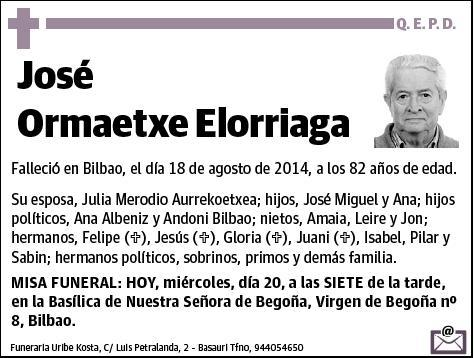 ORMAETXE ELORRIAGA,JOSE