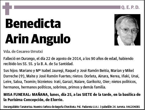 ARIN ANGULO,BENEDICTA