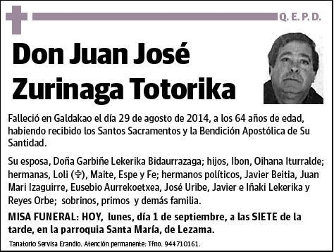 ZURINAGA TOTORIKA,JUAN JOSE